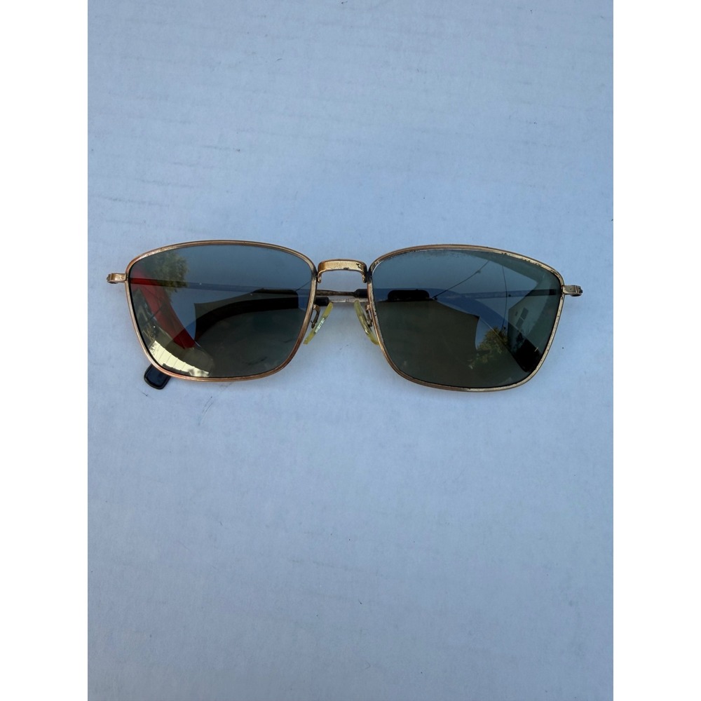 Vintage Cool-Ray Polaroid 98A Sunglasses Gold Tone Metal Frame Green Polarized